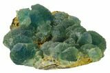 Stepped Green Fluorite Crystals on Quartz - China #163169-2